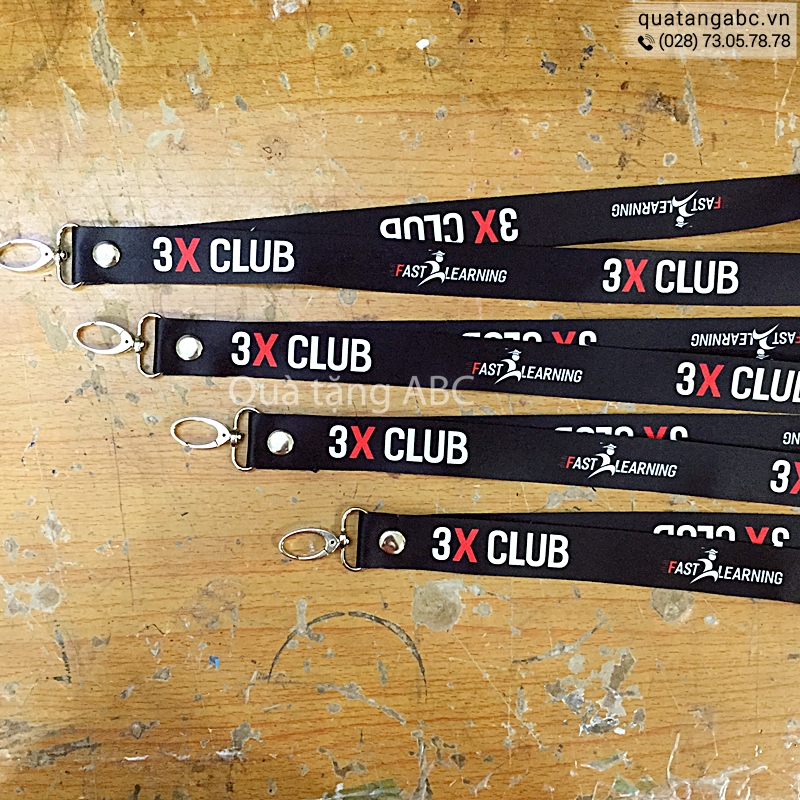 INLOGO in dây đeo thẻ nhân viên cho 3X Club